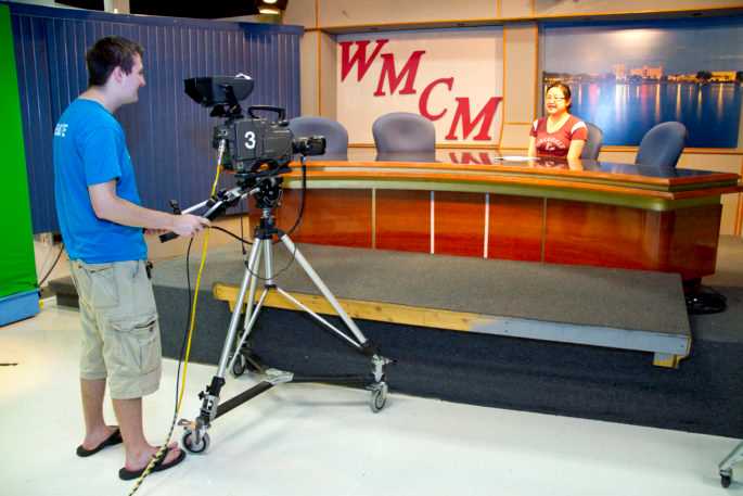 Recent UWL graduate James Bushman controls a studio camera
Read more →
