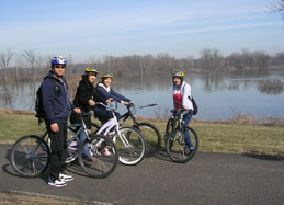 Students riding bikes in English as a Second Language class