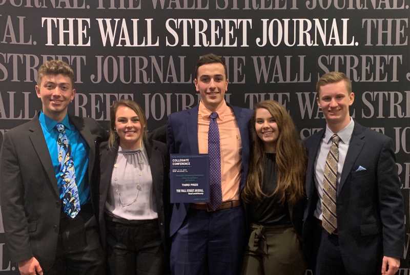 A team of UWL marketing students earned third place nationally American Marketing Association Collegiate Case Competition. From left, Brett Gluth, Jasmine Bogart-Falbo, Bennett Williams, Ellen Fallon and Nick Janco. Erika Ward, who graduated in December, was also on the team but did not present.
Read more →
