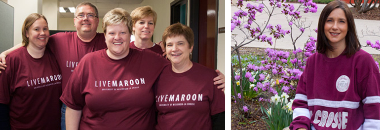 Group in maroon and Lisa in maroon. 