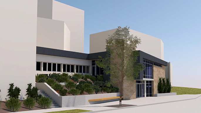Artistic rendering of the remodeled main entrance to Center for the Arts.
Read more →