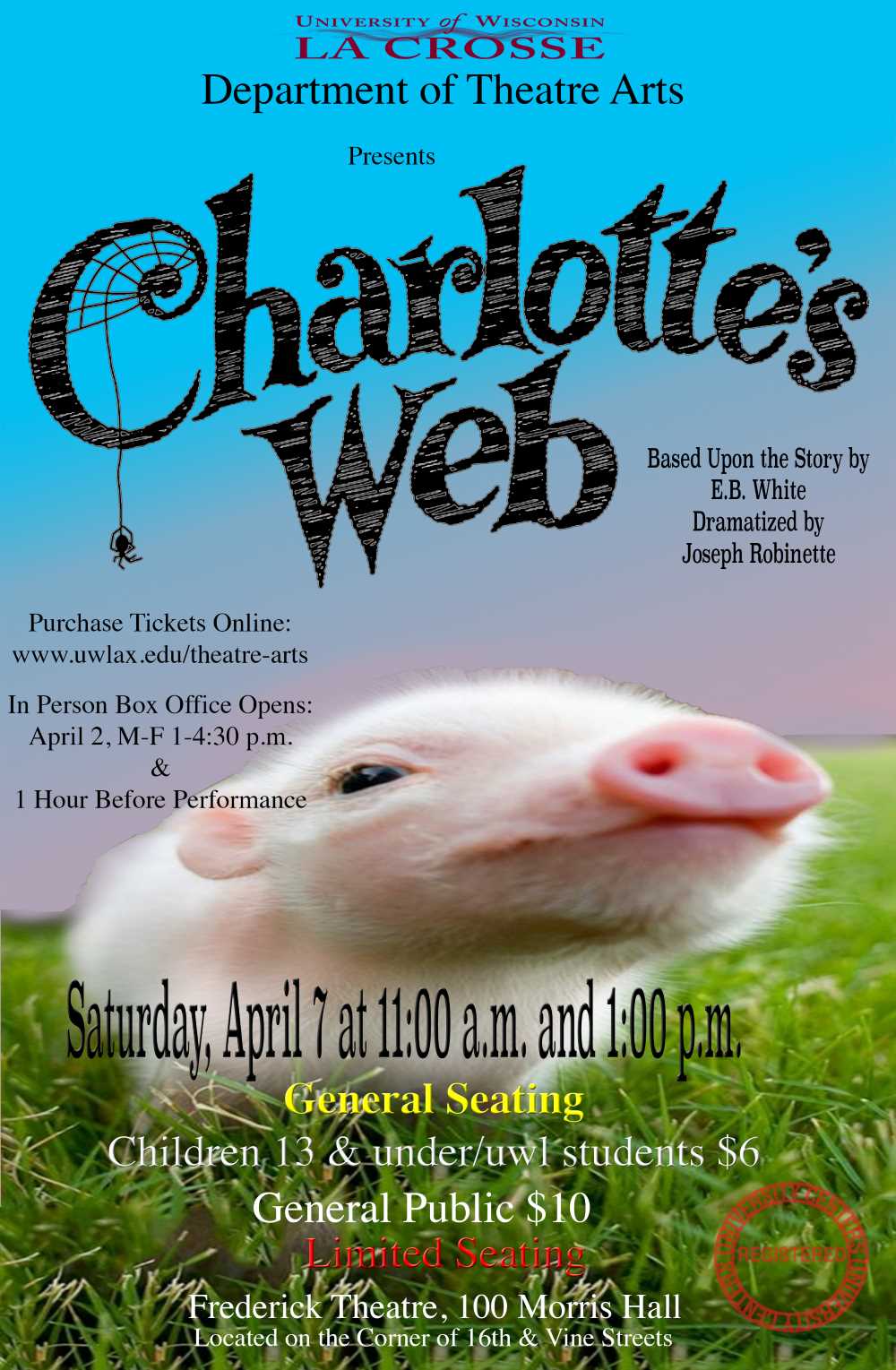 University Theatre will perform “Charlotte’s Web.”
Read more →