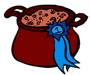 Chili_W Chili with blue ribbon.