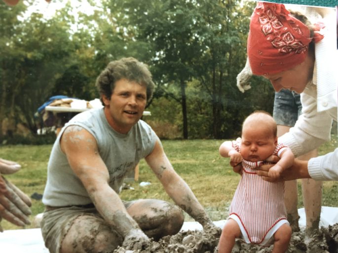 Jarred Pfeiffer’s first Clay Stomp when he was four weeks old.