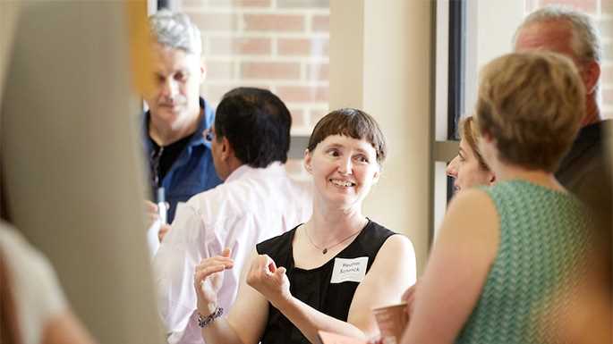 Heather Schenck, associate professor of Chemistry and Biochemistry, presenting her poster at the Annual Conference on Teaching and Learning.
Read more →
