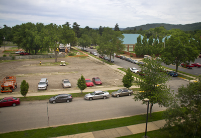 The new parking ramp site