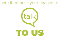 DiningSurvey Talk to us text.