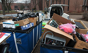 PIcture of recycled computer items.