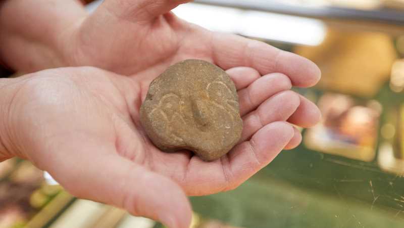 A carved piece of sandstone found in 2009 features an etched face with etched lines on the back. It was found in an Oneota refuse pit and is on display at the Mississippi Valley Archaeology Center, located in the archaeology building on East Avenue at UW-La Crosse. Hours are listed on the website mvac.uwlax.edu.
Read more →
