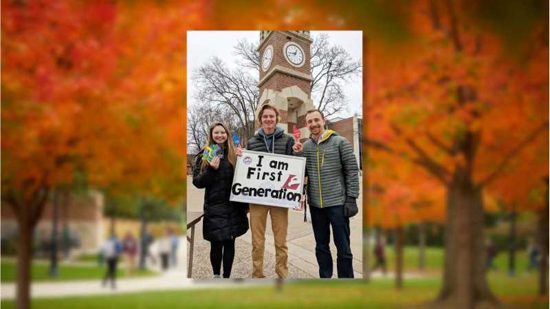 UWL Scholarship Coordinator Josh Bonnell, right, with Amanda Lee, left, vice president of the university’s First-Generation Organization, and Quentin Clark-Meyer, treasurer of the group, promote National First-Generation Student Day Nov. 8 at Hoeschler Tower.
Read more →
