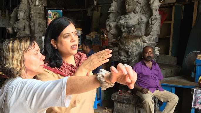Gita Pai, History, being interviewed on location in Madurai, India for Arte France’s documentary, “Sacred Spaces” during her Fulbright year in India. The series will tell the story of humankind and faith through several religious constructs. Pai was interviewed for the segment about temples in Asia. She specifically talks about the Meenakshi-Sundareshwara temple, the subject of her first book project.
Read more →
