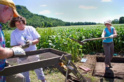 Three at site working. 