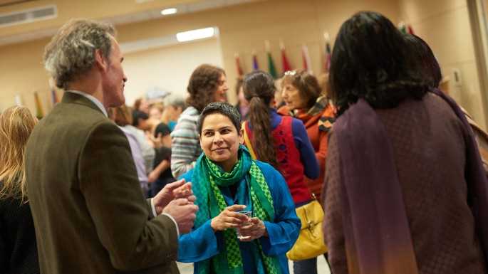 Filmmaker Sonali Gulati meets Chancellor Joe Gow during the reception. 
Read more →