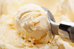 Scouping ice cream. 
