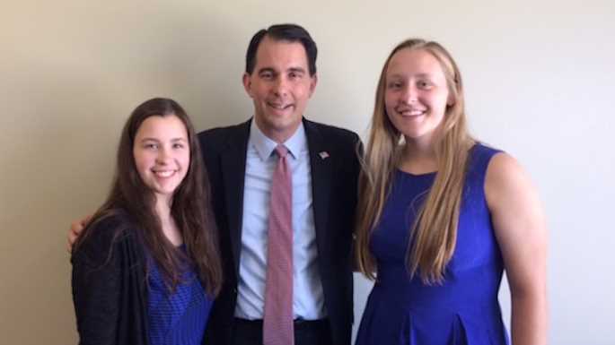 High school students Christine, left, and Elizabeth Hlavacka pictured with Gov. Scott Walker at the Entrepreneur Conference Wednesday, June 7, in Madison. The girls presented their winning business idea, WeWork.biz, at the business luncheon. The girls, who shaped their idea in UWL’s Innovation Generation program, won the grand prize in the Wisconsin Yes! Competition. The  competition had 148 entries and 24 finalists. 
Read more →