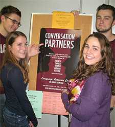 Conversation partners and students who volunteer at the Language Resource Center include, from left, Nathan Krueger, Eric Steffen, Maddie DeFrance and Elle Perschke.
Read more →
