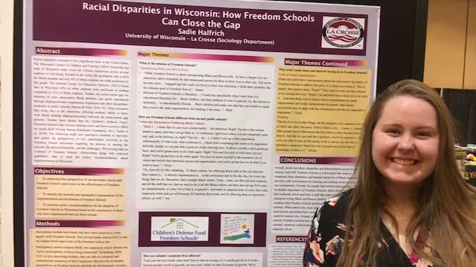 UWL sociology major Sadie Halfrich presented her research at the Midwest Sociological Society’s Annual Conference March 22-25, in Minneapolis. She was one of 15 sociology majors to attend the conference, along with seven faculty. 
Read more →
