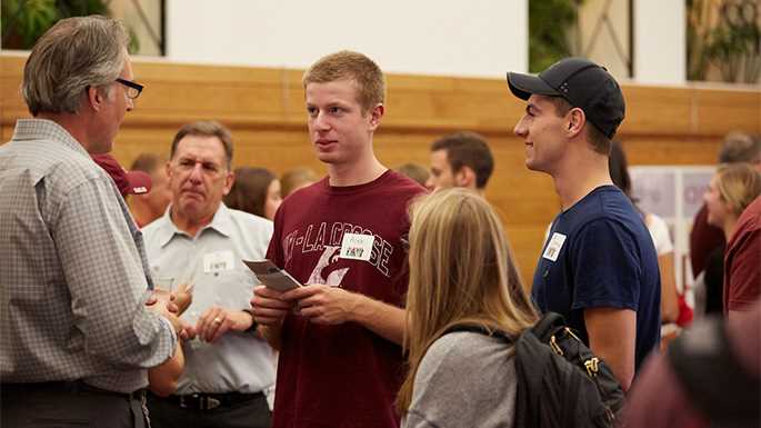 UWL freshman Alex Jantz says his college experience so far has included small classes and faculty who want him to succeed. He was learning more about UWL’s College of Business Administration during the annual CBA Meet & Greet. 
Read more →
