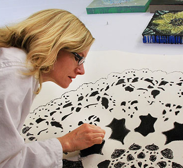 Terpstra working on art.