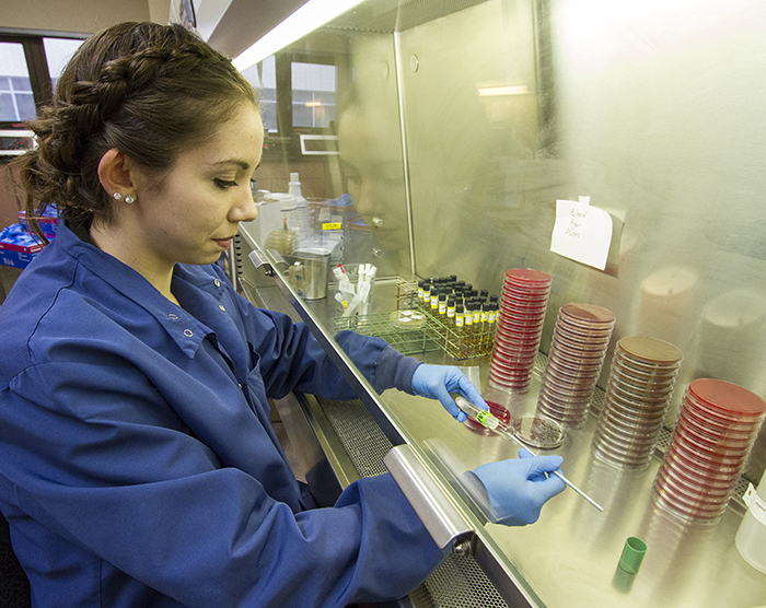 Kayla Kuhn pictured working at the clinical site.