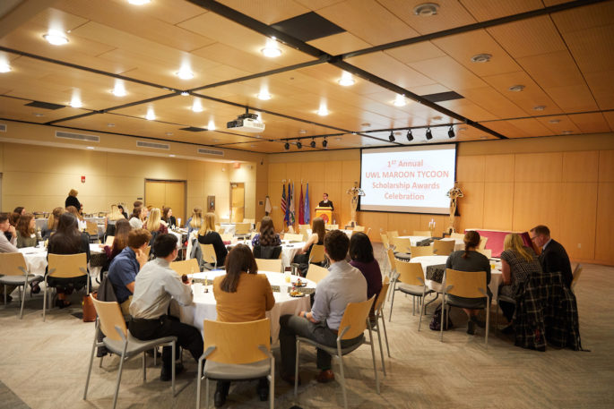 The first Maroon Tycoon event at the end of spring semester celebrated students who earned $10,000 or more in UWL Foundation and/or private scholarships during the 2018-19 academic year. It also aimed to encourage other students to see the value of applying for scholarships. Maroon Tycoon will become an annual event, organizers say.