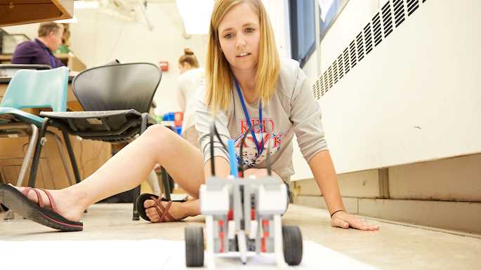 Melanie Bawek, an eighth grade science teacher from Gale-Ettrick-Trempealeau Middle School, learned how to build, program and run a Lego MINDSTORMS Education EV3 robot during a workshop at UW-La Crosse on Thursday. The activity is one she and other teachers will bring back to to their classrooms.
Read more &rarr;
