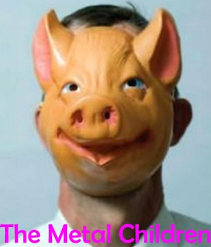 Image of man with pig mask on with title "The Mental Children" at the bottom. 