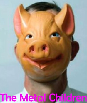 Image of man with pig mask on with title "The Mental Children" at the bottom.