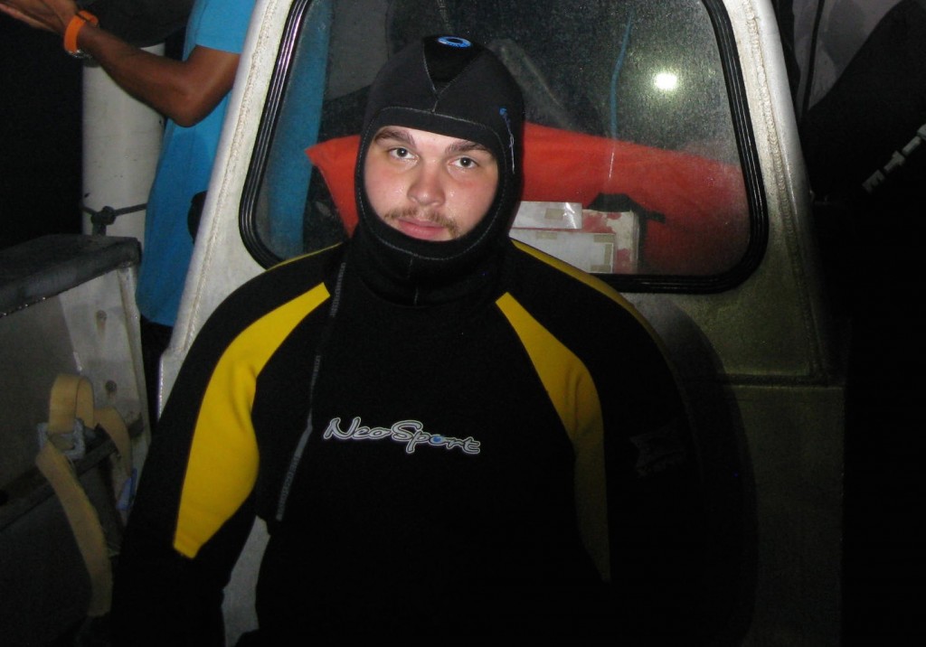 Image of Mitch McCloskey in his scuba gear. 