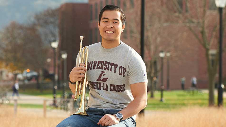 Paul Mora’s participation in the UWL Screaming Eagles Marching Band sent him down an unlikely path. Mora, a management major, graduates in December. He says the experience in marching band propelled him on a leadership path.  
Read more →
