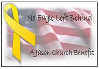NoEagleW American Flag with yellow ribbon.
