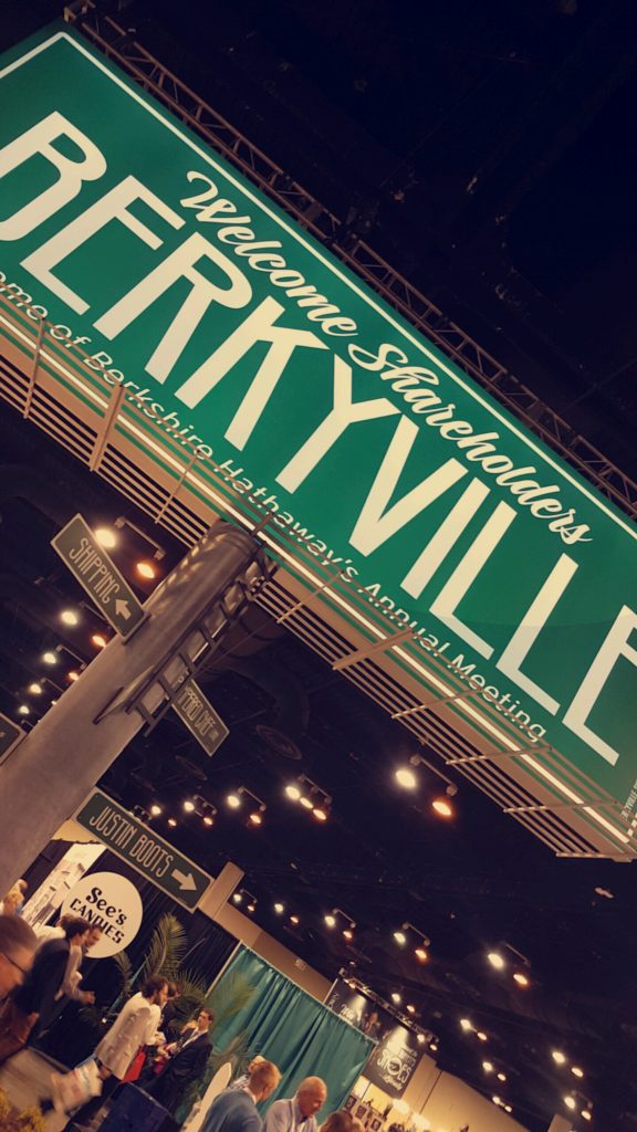 Sign that says "Welcome Shareholders, Berkyville"