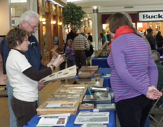 MVAC archaeologists Kathy Stevenson and Joe Tiffany identify artifacts