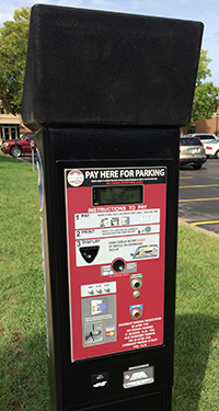Photo of parking pay station. 