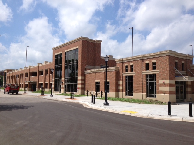 UW-L's new parking ramp on La Crosse Street.