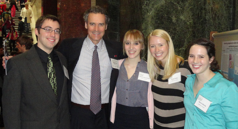 Students with Chancellor Joe Gow. 