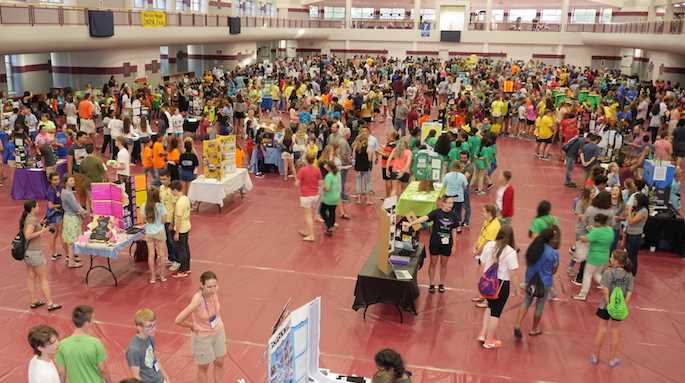 Students participating in the 2017 Future Problem Solving Program International event gather at the Recreational Eagle Center. 
Read more →
