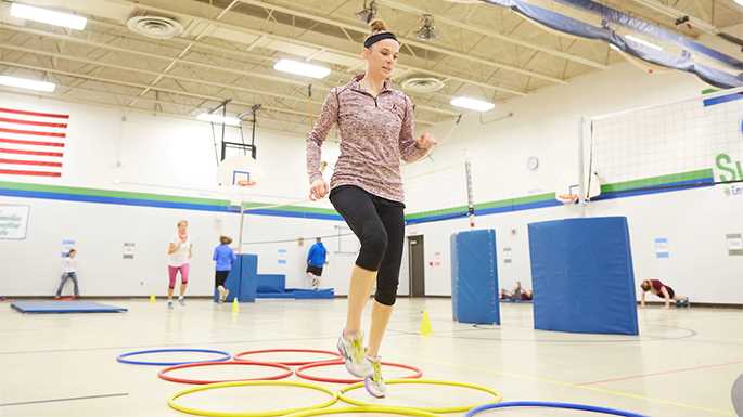 UWL graduate student Elizabeth Skaer helps lead a free fitness program for Summit Elementary School staff. The program is one of many community health and wellness programs led by UWL Physical Therapy students this semester. 
Read more →
