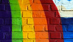 Rainbow artwork. 