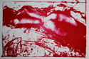 RedWomanW Red ink in shape of woman.