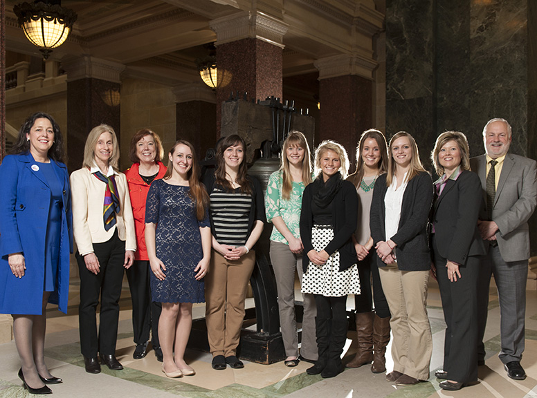 UW-L's School of Education students and staff pictured with Rep. Jill Billings.
