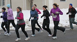 Runners running. 