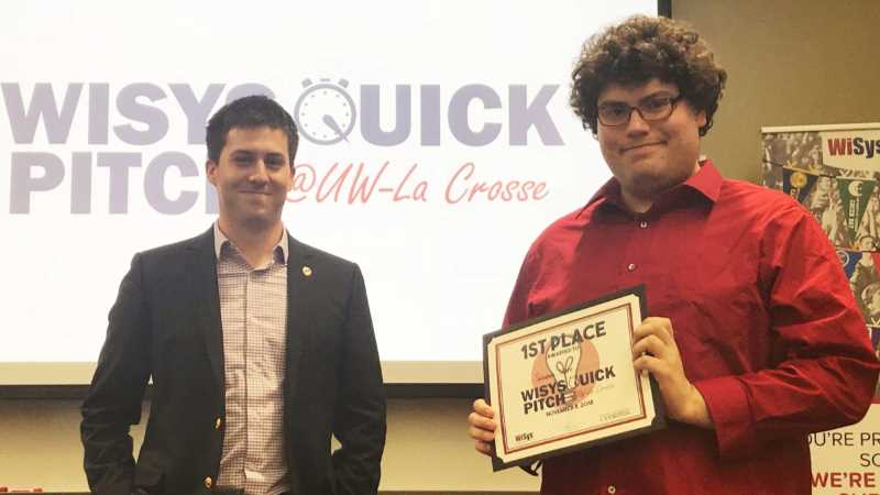 Salvatore Skare, right, Computer Science, earned first place at the competition for his presentation on “Using a Recurrent Neural Network and Articulatory Synthesis to Accurately Model Speech Output.” Skare is pictured with Tony Hanson, of WiSys.
Read more →
