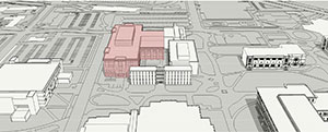 Drawing of new science building.