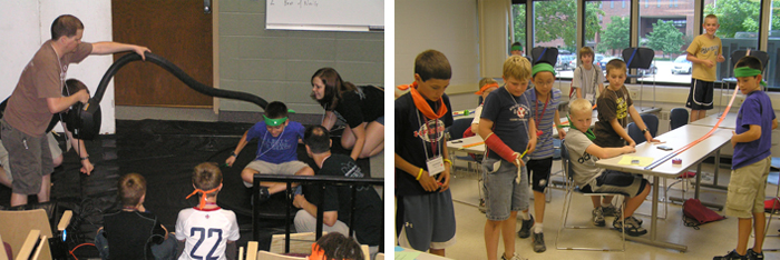 Science3W Students performing math and science projects.