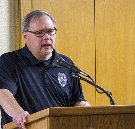 Police Chief Scott Rohde speaks during Thursday's open forum.