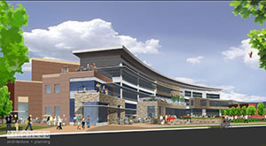 Drawing of Student Center. 