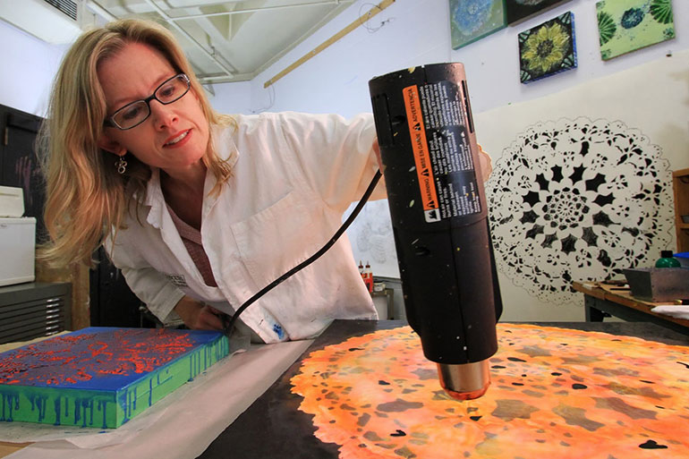 Terpstra working on art. 
