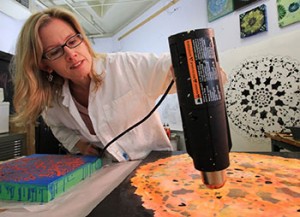 Terpstra working on art.