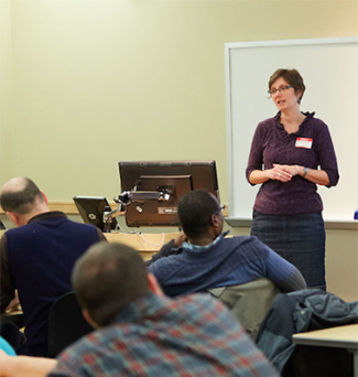 Meredith Thomsen, director of UWL’s Environmental Studies Program, invited faculty to come together Tuesday, Dec. 20, to share ideas and resources related to the environmental topics they teach.